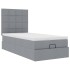Estructura de cama otomana con colchón tela gris claro