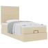Cama otomana con colchón de tela color crema 100x200