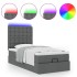 Cama otomana con colchón y LED tela gris oscuro