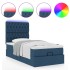 Cama otomana con colchón y luces LED azul 90x200 cm