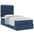 Cama otomana con colchón y luces LED azul 90x200 cm