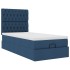 Cama otomana con colchón y luces LED azul 90x200 cm