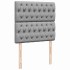 Cama otomana con colchón y LED tela gris claro 90x200