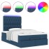Estructura de cama otomana con colchón tela azul