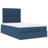 Estructura de cama otomana con colchón tela azul