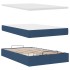 Estructura de cama otomana con colchón tela azul