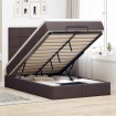 Estructura cama otomana colchón tela marrón oscuro 120x200cm