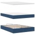 Estructura de cama otomana colchón tela azul pardo
