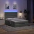 Estructura cama otomana colchón tela gris oscuro