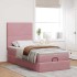 Estructura cama otomana colchones terciopelo rosa