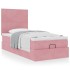 Estructura cama otomana colchones terciopelo rosa