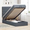 Estructura cama otomana colchones gris oscuro 90x190cm