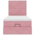 Estructura cama otomana con colchones terciopelo rosa