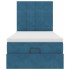 Estructura de cama otomana con colchones terciopelo azul