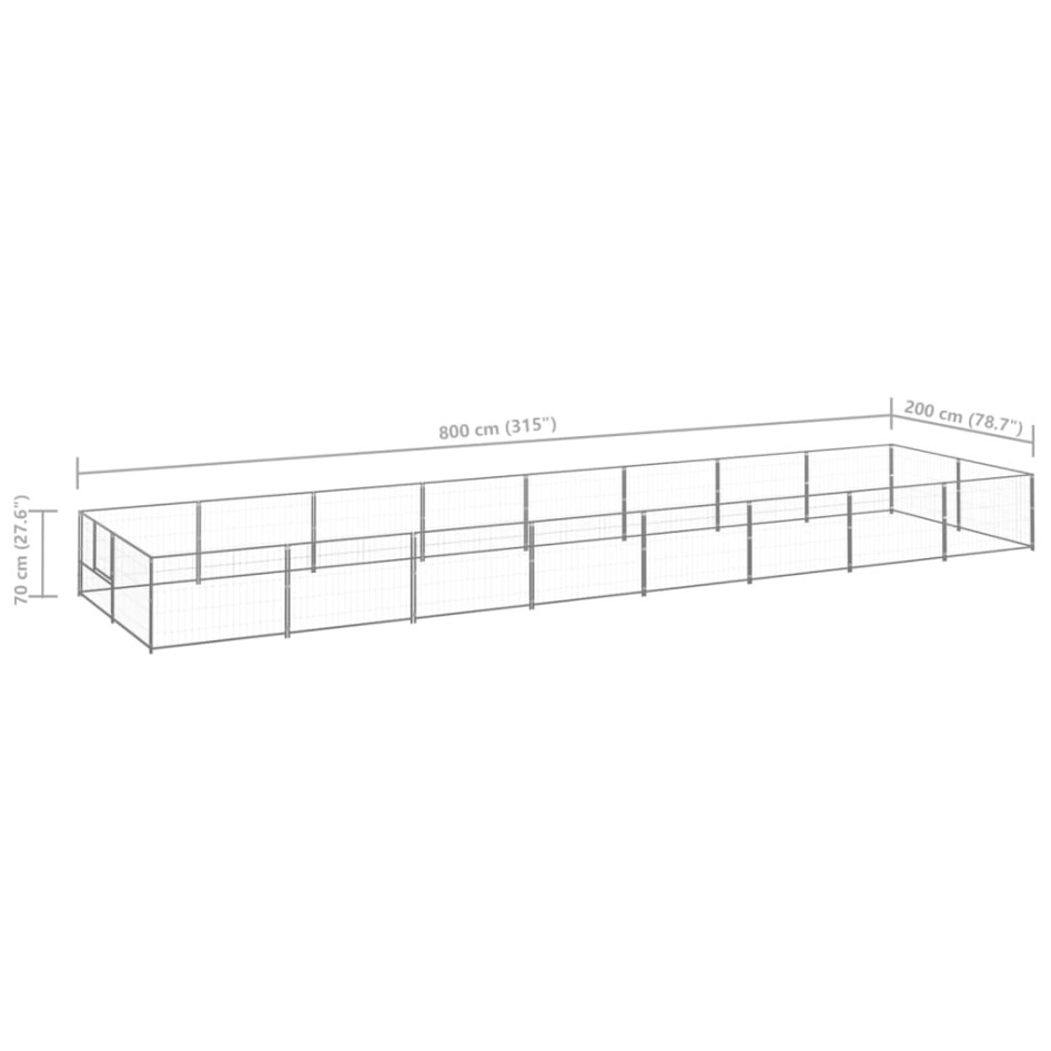 Perrera plateada 16 m²