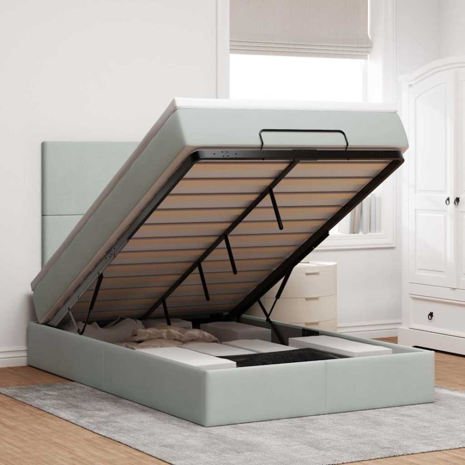 Estructura cama otomana colchones gris claro