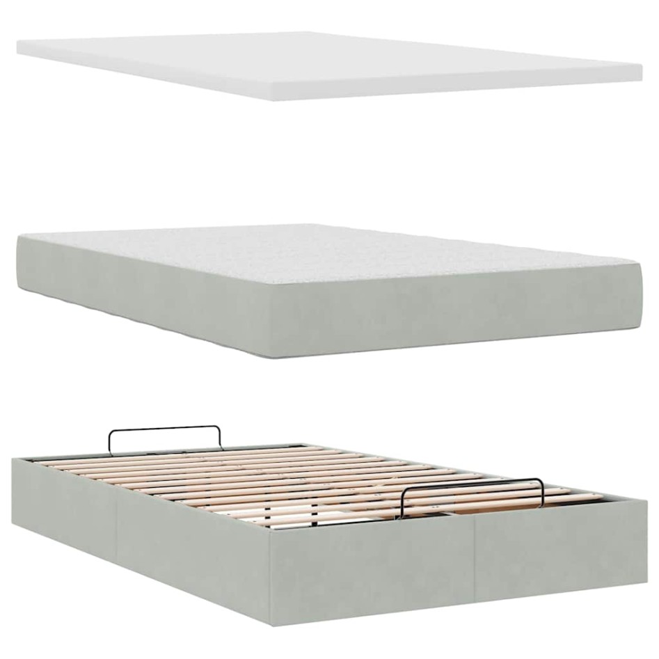 Estructura cama otomana colchones gris claro