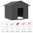 Caseta para perros con techo acero galvanizado 131x101x102