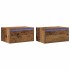 Mesitas de noche de pared luces LED 2 unidades madera