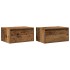 Mesitas de noche de pared luces LED 2 unidades madera
