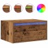 Mesitas de noche de pared luces LED 2 unidades madera