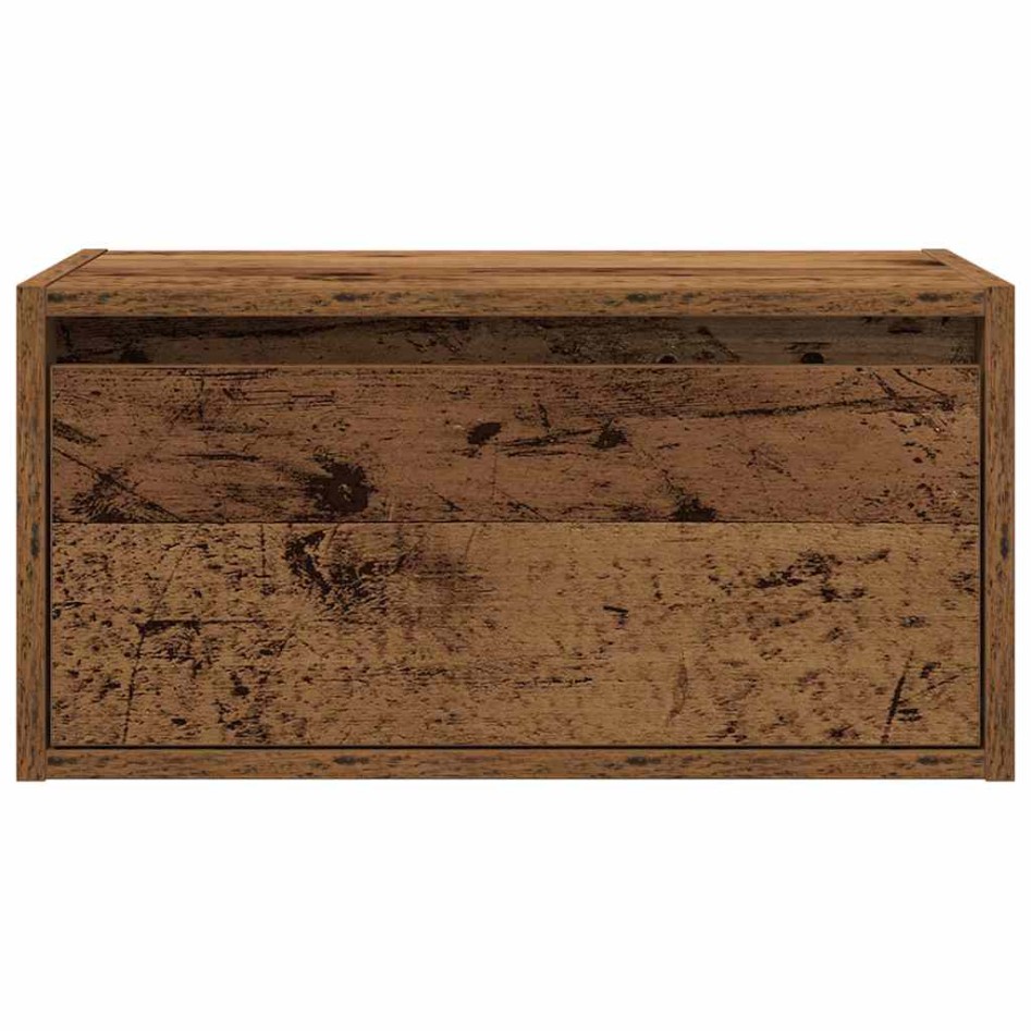 Mesitas de noche de pared luces LED 2 unidades madera