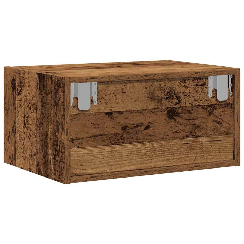 Mesitas de noche de pared luces LED 2 unidades madera