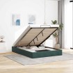 Estructura de cama otomana sin colchón verde oscuro 140x200 cm