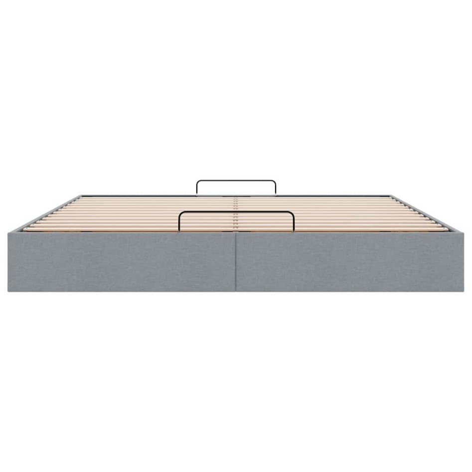 Estructura cama otomana sin colchón tela gris claro
