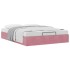 Estructura cama otomana sin colchón terciopelo rosa 140x190