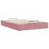 Estructura cama otomana sin colchón terciopelo rosa 140x190