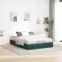 Estructura de cama otomana sin colchón terciopelo verde