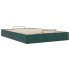 Estructura de cama otomana sin colchón terciopelo verde
