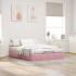 Estructura cama otomana sin colchón terciopelo rosa 140x200