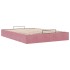 Estructura cama otomana sin colchón terciopelo rosa 140x200