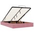 Estructura cama otomana sin colchón terciopelo rosa 140x200