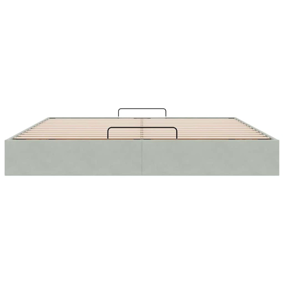 Estructura de cama otomana sin colchón gris claro 200x200
