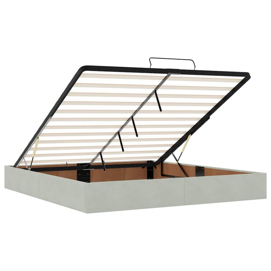 Estructura de cama otomana sin colchón gris claro 200x200