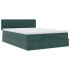 Estructura cama otomana colchón terciopelo verde