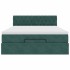 Estructura cama otomana colchón terciopelo verde