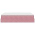 Estructura cama otomana con colchón terciopelo rosa 140x190