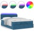 Estructura de cama otomana con colchón azul oscuro 140x200