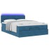 Estructura de cama otomana con colchón azul oscuro 140x200