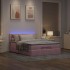 Estructura cama otomana con colchón terciopelo rosa 140x190