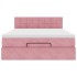 Estructura cama otomana colchón terciopelo rosa