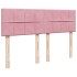 Estructura cama otomana colchón terciopelo rosa