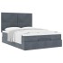Estructura cama otomana colchones terciopelo gris