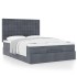 Estructura cama otomana colchones terciopelo gris