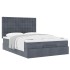 Estructura cama otomana colchones terciopelo gris