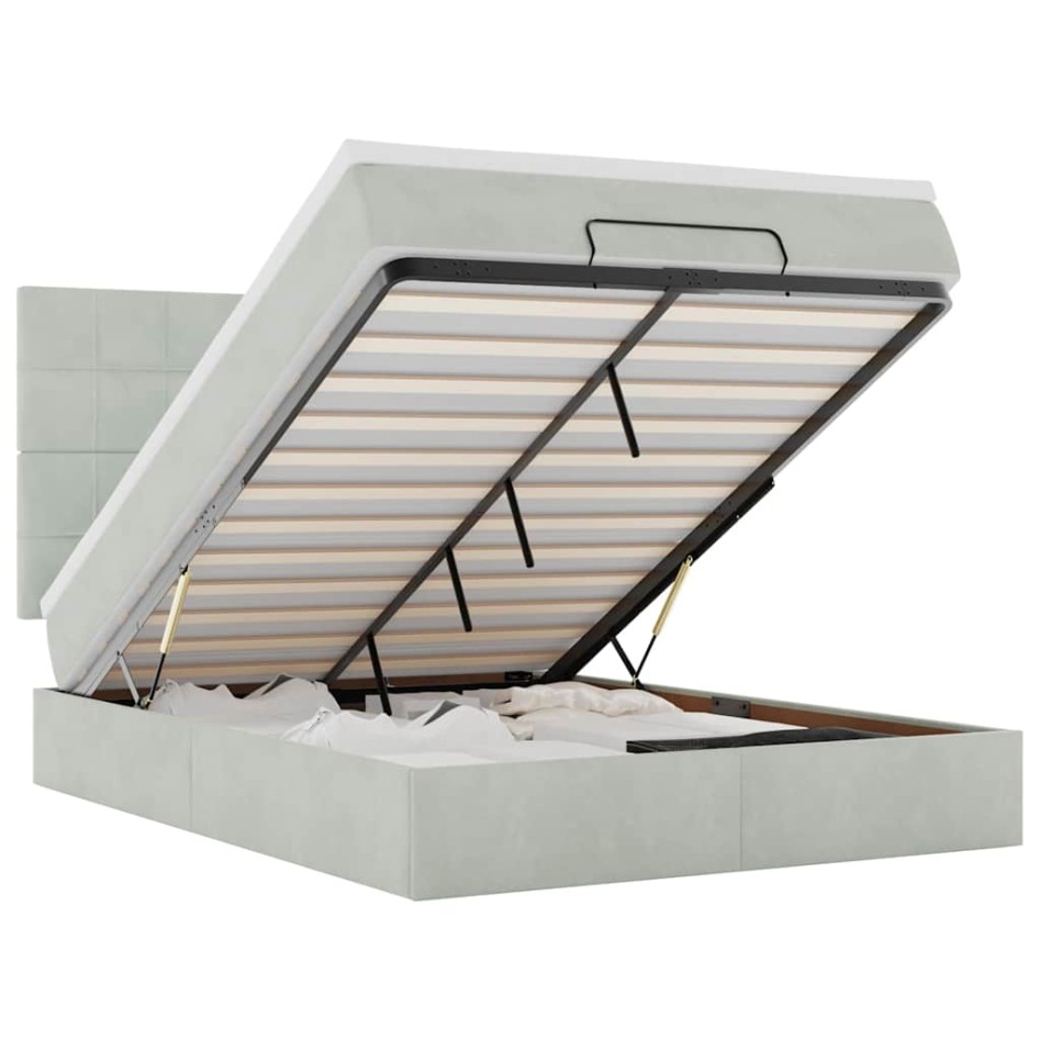 Estructura cama otomana colchones gris claro